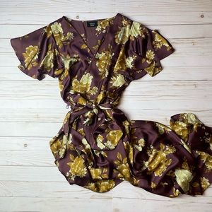 Vici Ruffle Wrap High Low Maxi Dress (Size Medium)